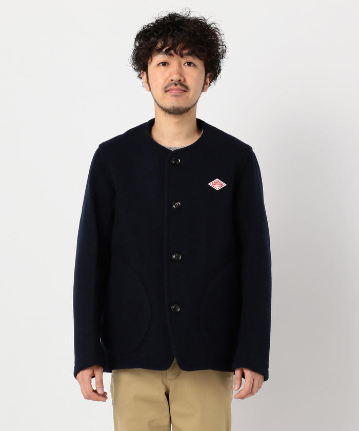 定価2.6万 ダントン DANTON ノーカラーコート ウールモッサ DANTON / ウール パイル コート（ノーカラーコート）｜DANTON