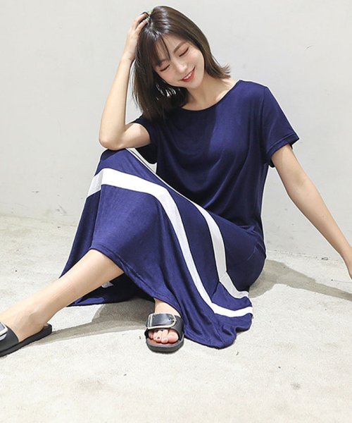 ワンピース レディース ミモレ丈 フレアワンピース 夏 半袖 リゾート ワンピース シンプル ミニミニストア Miniministore Magaseek