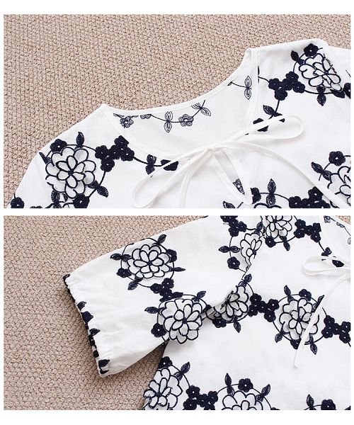 Sawa a la mode(サワアラモード)/花の刺繍モチーフシャツトップス/img17