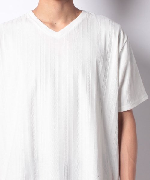 MARUKAWA(大きいサイズのマルカワ)/大きいサイズ ケーブル編み柄 半袖Tシャツ/img03