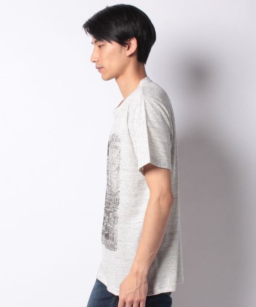 MARUKAWA(大きいサイズのマルカワ)/大きいサイズ 杢 フォトプリント 半袖Tシャツ/img01