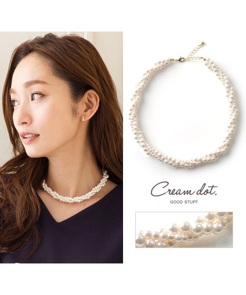 上品華やか3連ねじりパールのショートネックレス クリームドット Cream Dot Magaseek 上品華やか3連ねじりパールのショートネックレス クリームドット Cream Dot Magaseek