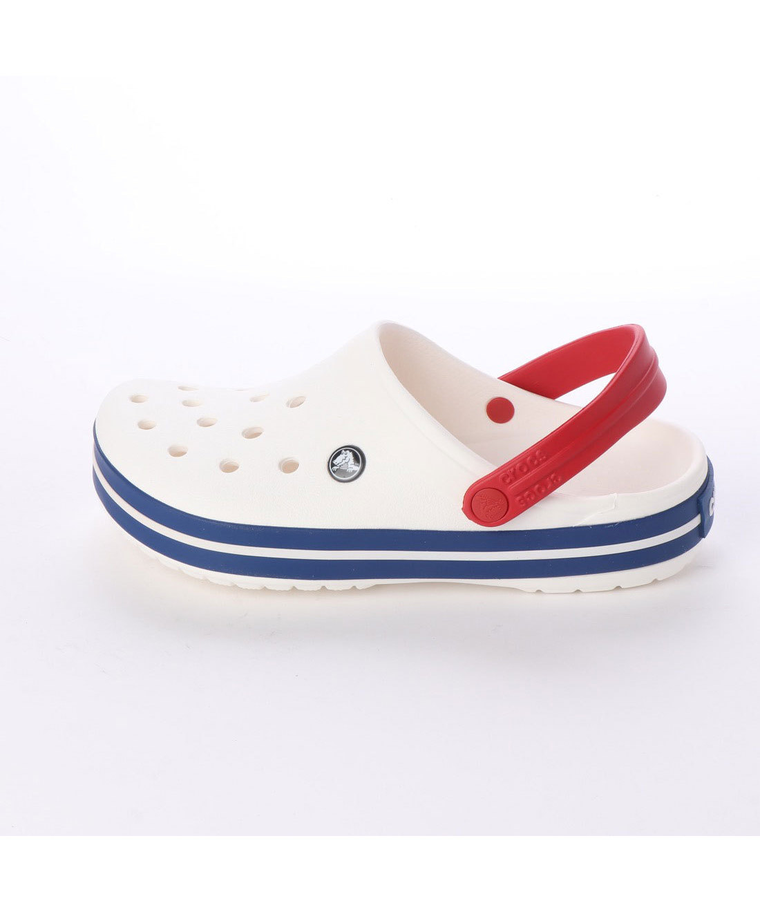 crocs red white blue