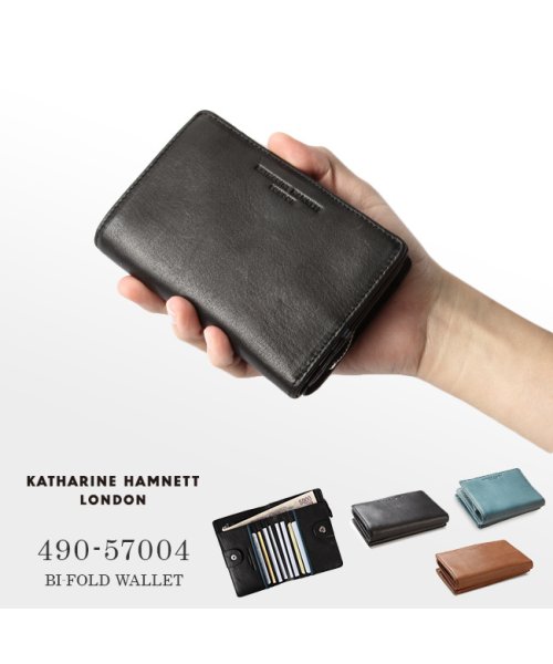 KATHARINE HAMNETT(キャサリン ハムネット)/キャサリンハムネット 財布 二つ折り財布 本革 メンズ レディース ミドル KATHARINE HAMNETT 490－57004/img12