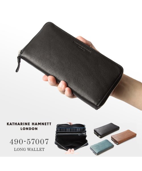 KATHARINE HAMNETT(キャサリン ハムネット)/キャサリンハムネット 財布 長財布 本革 メンズ レディース ラウンドファスナー KATHARINE HAMNETT 490－57007/img11