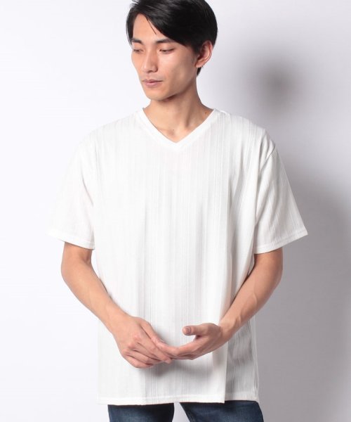 MARUKAWA(大きいサイズのマルカワ)/大きいサイズ ケーブル編み柄 半袖Tシャツ/img05