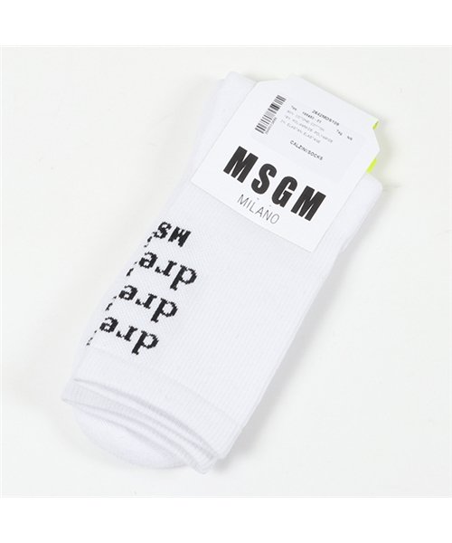 MSGM(MSGM)/MDS109 CALZINI SOCKS ロゴ リブ ソックス 靴下 01/ホワイト メンズ/img01