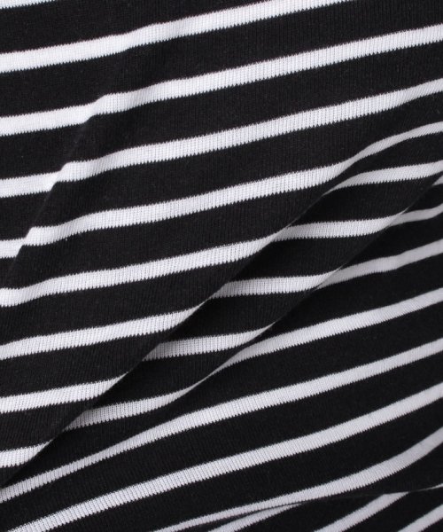 BENETTON (women)(ベネトン（レディース）)/袖ロゴ刺繍ボーダーボートネック7分袖Tシャツ・カットソー/img04