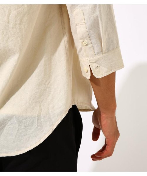 AZUL by moussy(アズールバイマウジー)/COTTON LINEN COOLMAX 3／4 SHIRT/img16