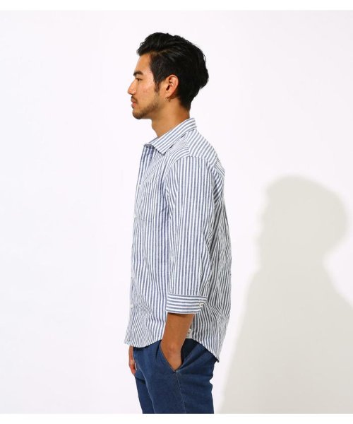 AZUL by moussy(アズールバイマウジー)/COTTON LINEN COOLMAX 3／4 SHIRT/img28