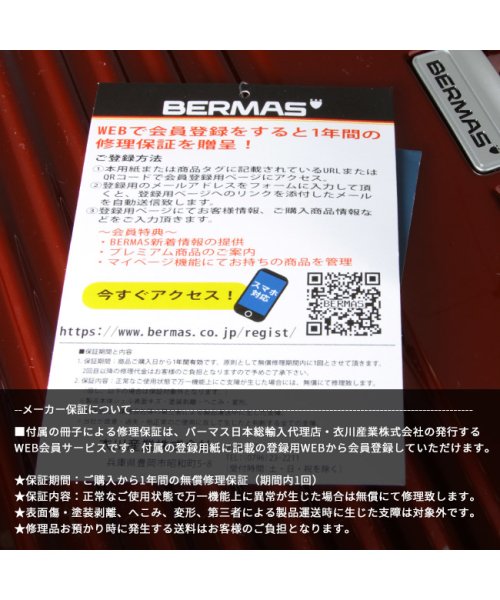 BERMAS(バーマス)/バーマス ユーロシティ スーツケース 機内持ち込み Sサイズ 38L フロントオープン ブックオープン USBポート 軽量 BERMAS 60290/img16