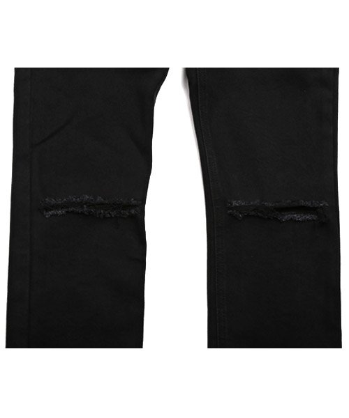 膝ダメージブラックスキニーパンツ スキニーパンツ メンズ ブラック ダメージ クラッシュ ラグスタイル Luxstyle Magaseek