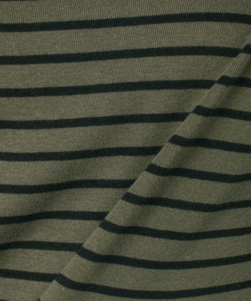 BENETTON (women)(ベネトン（レディース）)/袖ロゴ刺繍ボーダーボートネック7分袖Tシャツ・カットソー/img40