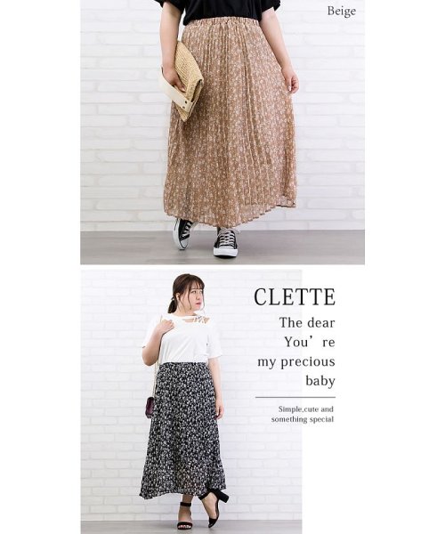 clette(クレット（大きいサイズ）)/ウエストゴム花柄スカート/img06