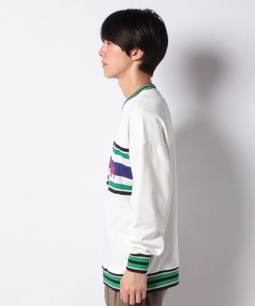 BENETTON (mens)(ベネトン（メンズ）)/ニット切り替えロゴスウェットトップス/img01