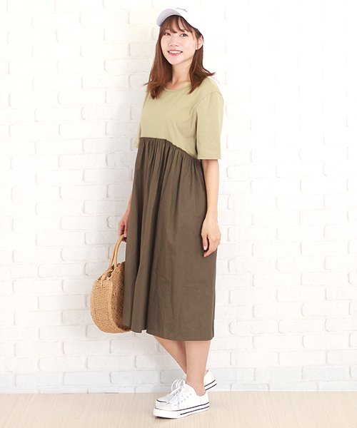 セール 半袖無地マキシワンピース カジュアル 可愛い レディース 春 30代 40代 Vl 5165 S S アミュレット Amulet Magaseek