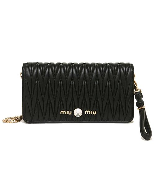 セール ミュウミュウ ショルダーバッグ ポシェット レディース Miu Miu 5dh029 2b9g F0002 ブラック ミュウミュウ Miumiu Magaseek