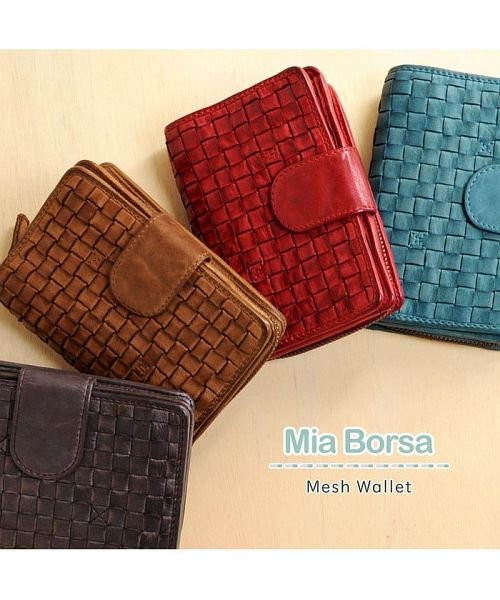 Mia Borsa(ミアボルサ)/[Mia Borsa] 牛革レザーメッシュ財布/img01