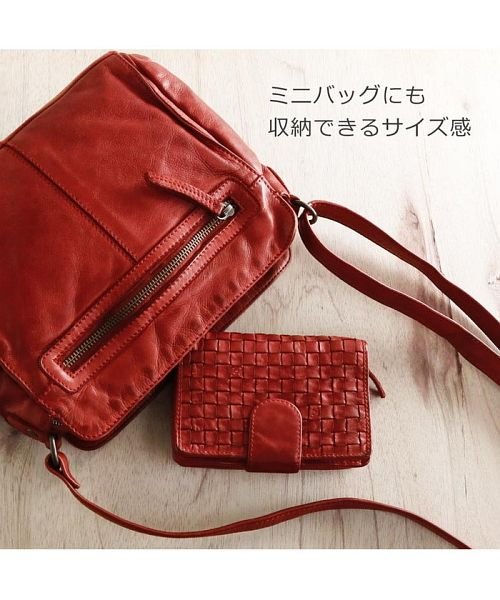 Mia Borsa(ミアボルサ)/[Mia Borsa] 牛革レザーメッシュ財布/img14