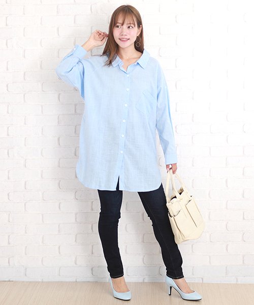 セール ゆったり長袖シャツ レディース 可愛い トップス シンプル 大きいサイズ ビッグ 夏 サマー 涼しい S S Ra 21 アフェリーチェ Afelice Magaseek