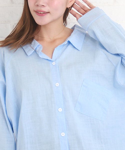 セール 46 Off ゆったり長袖シャツ レディース 可愛い トップス シンプル 大きいサイズ ビッグ 夏 サマー 涼しい S S Ra 21 アフェリーチェ Afelice Magaseek