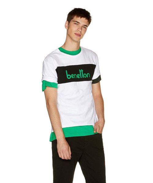 BENETTON (mens)(ベネトン（メンズ）)/パネルロゴ半袖Tシャツ・カットソー/img02