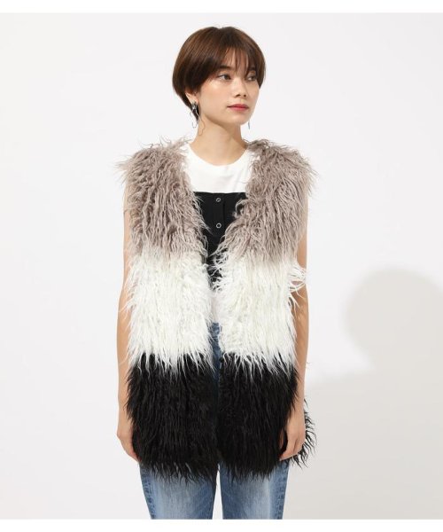 AZUL by moussy(アズールバイマウジー)/MIX ECO FUR VEST/img03