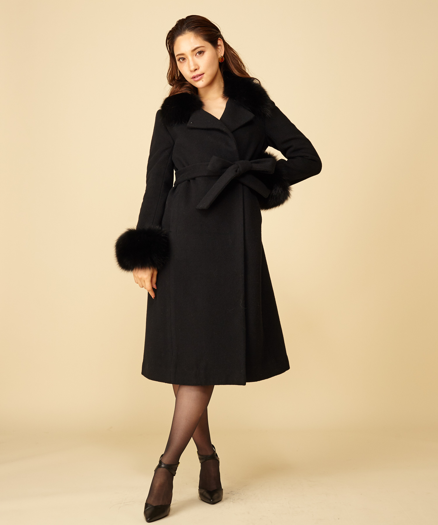 安価 フォックスファー ロングコート パーティー ロイヤル ジャケット アウター