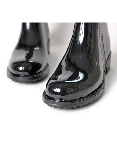 Lirio blanco(Lirio blanco)/シンプルショートレインブーツ　レインブーツ　レインシューズ レディース スリット ローヒール 3.5cmヒール ワイド設計 オールシーズン 撥水 防水 雨靴 お/img15