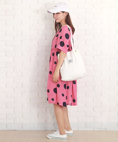 セール 水玉ポケット付きワンピース レディース 半袖 きれいめ 春夏 40代 30代ファッション シンプル Vl 5169 S S アミュレット Amulet Magaseek