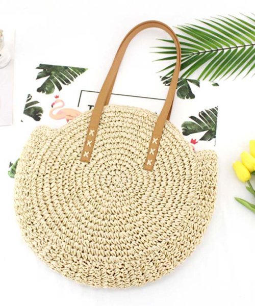 夏 バッグ レディース かごバッグ サークルバッグ ストローバッグ トートバッグ ファスナー付き ミニミニストア Miniministore Magaseek