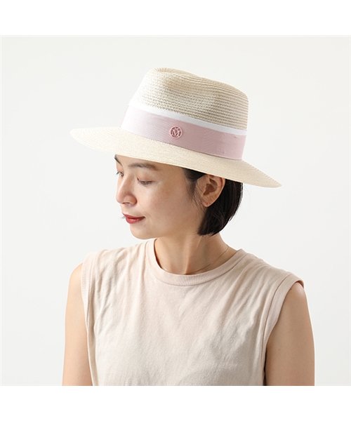 Maison Michel(メゾンミッシェル)/1002049003  HENRIETTA HAT ストロー ハット 中折れ帽 帽子 NaturalPink レディース/img01