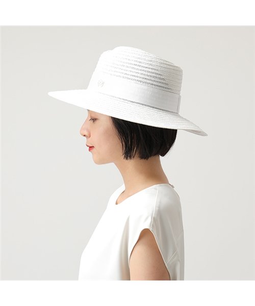 Maison Michel(メゾンミッシェル)/Maison Michel メゾンミッシェル 1001048003 VIRGINIE HAT ストロー ハット 帽子 WHITE レディース/img02