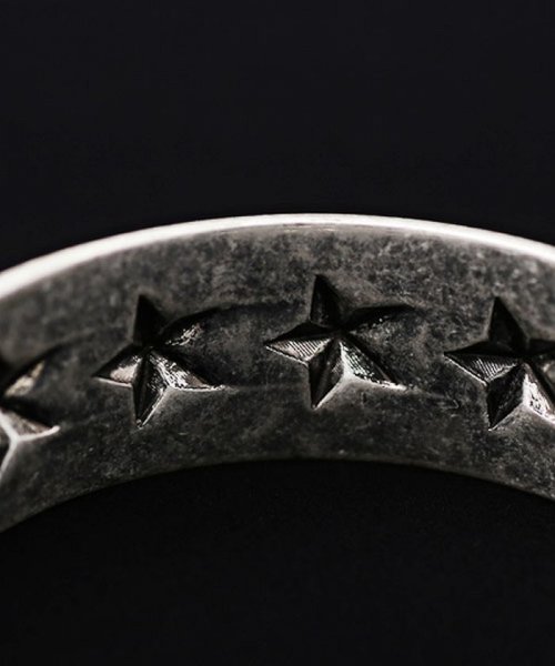 セール スターアンティークシルバーバングル バングル メンズ ブレスレット スター 星柄 星 アクセ ラグスタイル Luxstyle Magaseek
