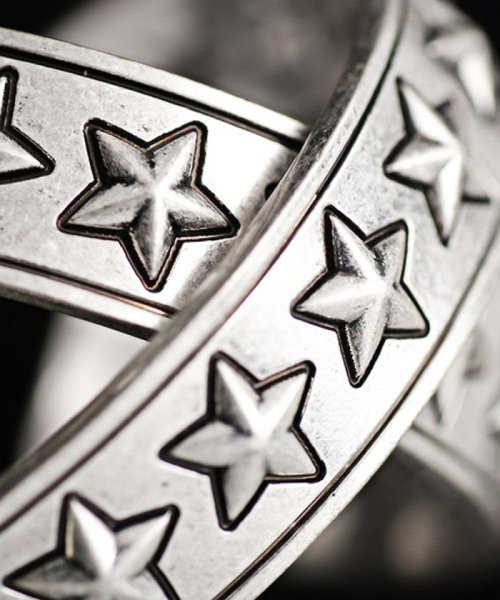 セール スターアンティークシルバーバングル バングル メンズ ブレスレット スター 星柄 星 アクセ ラグスタイル Luxstyle Magaseek