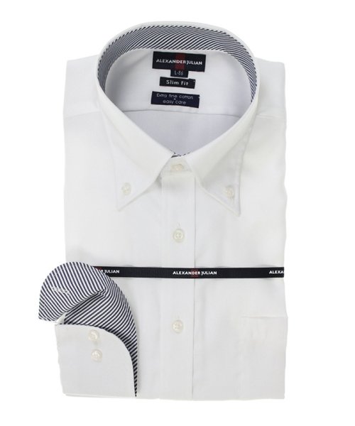 TAKA-Q(タカキュー)/形態安定80双スリムフィットボタンダウン長袖ビジネスドレスシャツワイシャツ/img01