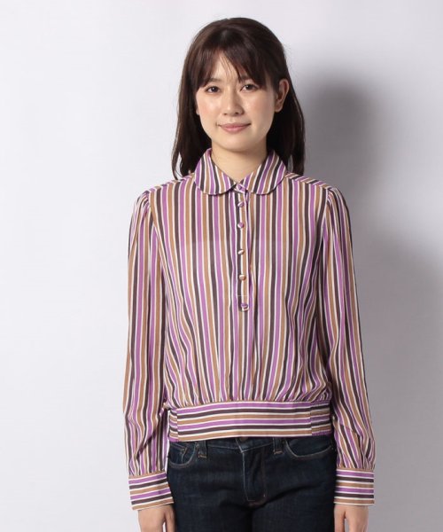 BENETTON (women)(ベネトン（レディース）)/ボウタイ付きストライプシフォンブラウス・シャツ/img05