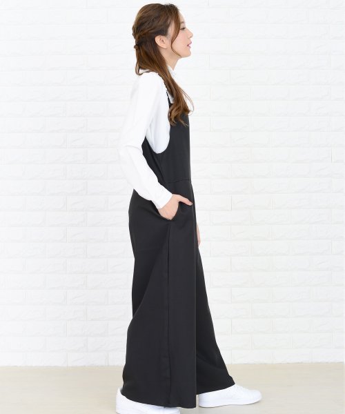 2wayゆったりワイドパンツサロペット オールインワン パンツ レースレディース Lace Ladies Magaseek
