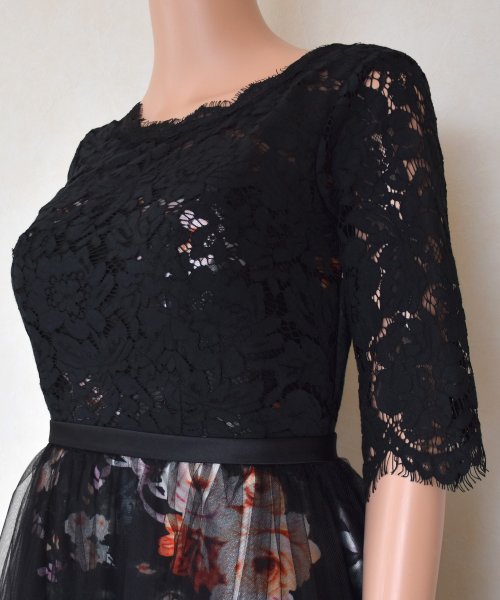 花柄チュール切り替えブライズメイドワンピース ドレス レースレディース Lace Ladies Magaseek 花柄チュール切り替えブライズメイドワンピース ドレス レースレディース Lace Ladies Magaseek