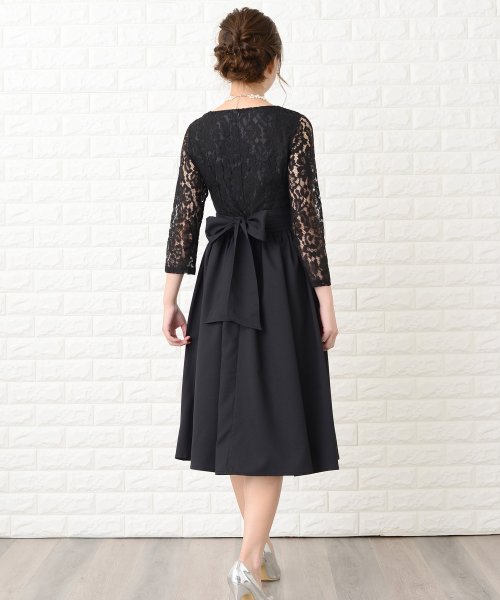 ウエストリボン付きレース切り替えフォーマルワンピース ドレス レースレディース Lace Ladies Magaseek ウエストリボン付きレース切り替えフォーマルワンピース ドレス レースレディース Lace Ladies Magaseek