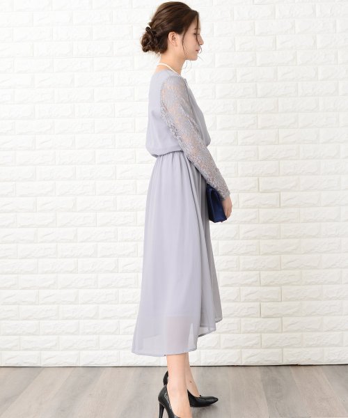 袖レース切り替えフィッシュテールワンピース パーティードレス レースレディース Lace Ladies Magaseek 袖レース切り替えフィッシュテールワンピース パーティードレス レースレディース Lace Ladies Magaseek