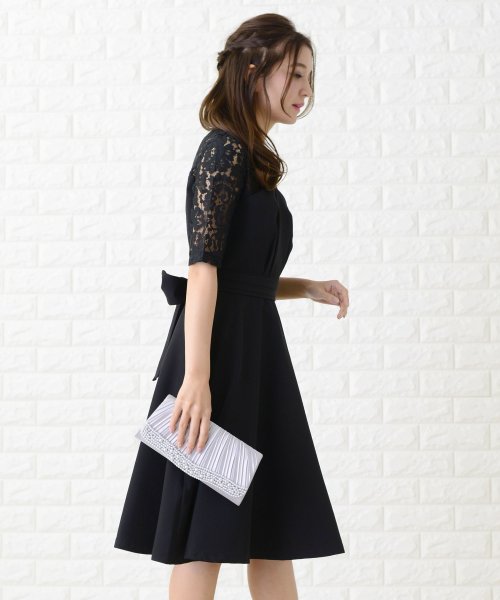 バックリボン付き花柄レース ビスチェワンピース ドレス レースレディース Lace Ladies Magaseek バックリボン付き花柄レース ビスチェワンピース ドレス レースレディース Lace Ladies Magaseek