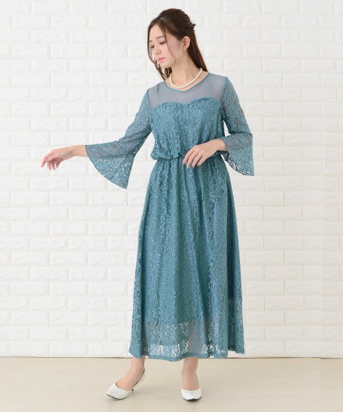 デコルテチュール 総レースフレア袖ロングワンピース ドレス レースレディース Lace Ladies Magaseek デコルテチュール 総レースフレア袖ロングワンピース ドレス レースレディース Lace Ladies Magaseek