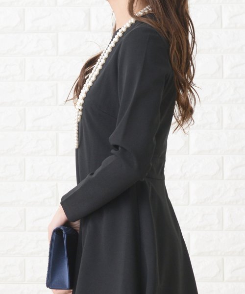 シンプル長袖フォーマルミモレ丈ワンピース ドレス レースレディース Lace Ladies Magaseek シンプル長袖フォーマルミモレ丈ワンピース ドレス レースレディース Lace Ladies Magaseek