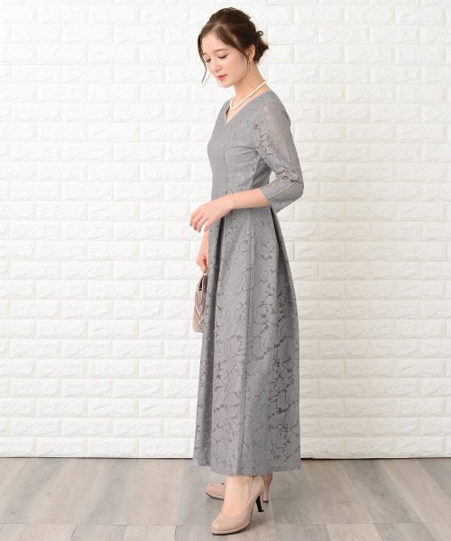 セール 10 Off 七分袖総レースフォーマルロングワンピース ドレス レースレディース Lace Ladies Magaseek