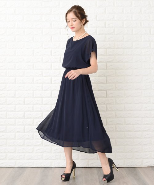 セール フリル袖フィッシュテールフォーマルワンピース ドレス レースレディース Lace Ladies Magaseek