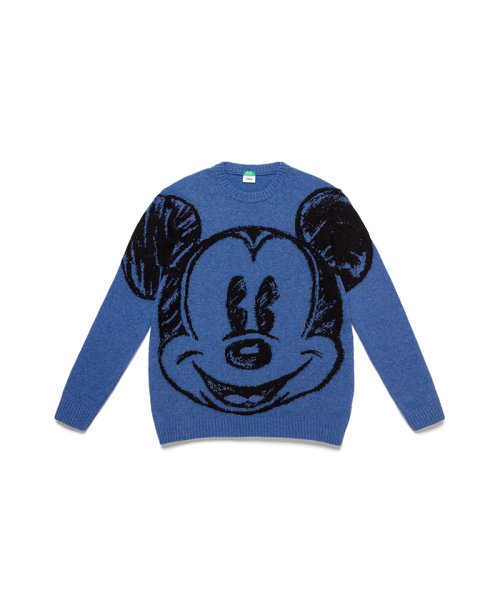 セール Disney ディズニー コラボ ミッキーマウスニット セーター ベネトン メンズ Benetton Mens Magaseek