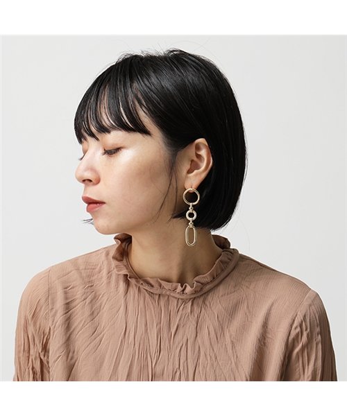 LOUISE DAMAS(ルイーズダマス)/LD CHA 4 Charlotte シャーロット Asymetric earrings アシンメトリー ピアス ゴールド レディース/img02