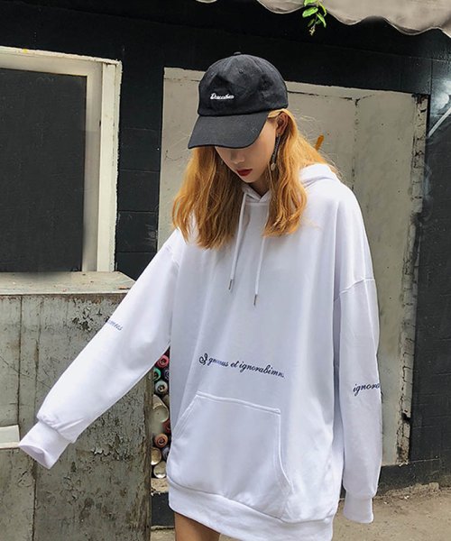 セール パーカー トップス レディース 秋冬 人気 体系カバー 韓国 長袖 裏起毛 大きいサイズロング 即納 ミニミニストア Miniministore Magaseek