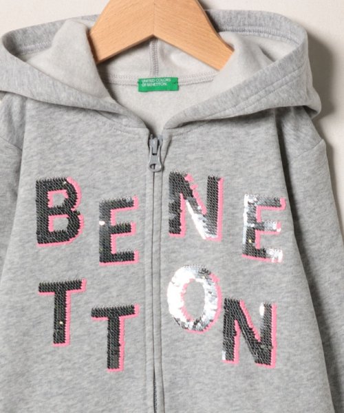 BENETTON (UNITED COLORS OF BENETTON GIRLS)(ユナイテッド　カラーズ　オブ　ベネトン　ガールズ)/裏起毛スパンコールスウェットジップパーカー/img05